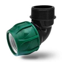 Колено компрессионное (угол) Poelsan 25 x 1" с наружной резьбой